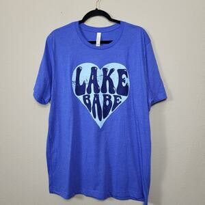 Bella Canvas Womens Blue Lake Babe Short Sleeve Round Neck Basic T Shirt Size XL